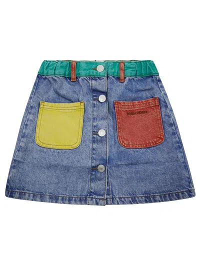 Bobo Choses Gonna Denim Color Block In Blue