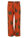 Bobo Choses Orange Jeans For Kids With Castle In Red