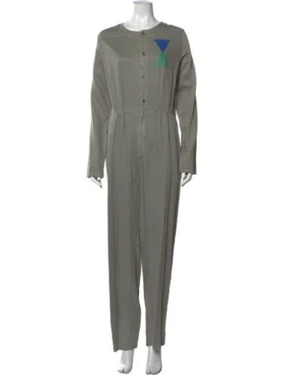 Pre-owned Bobo Choses Graphic Print Crew Neck Jumpsuit In Green