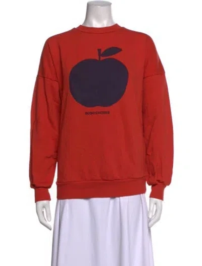 Pre-owned Bobo Choses Graphic Print Crew Neck Sweatshirt In Orange