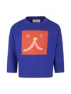 Bobo Choses Blue T-shirt For Kids With Face In Blue