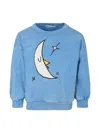 Bobo Choses Light Blue Sweatshirt For Kids With Moon In Blue