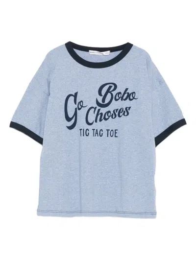 Bobo Choses Kids' Graphic-print Ringer T-shirt In Blue