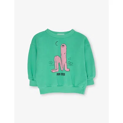 Bobo Choses Kids' Graphic-print Long-sleeve Cotton Sweatshirt 2-9 In Green
