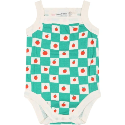 Bobo Choses Green Bodysuit For Babykids With Tomatoes