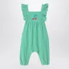 Bobo Choses Green Corduroy Sleepsuit In Green