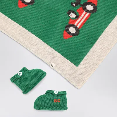 Bobo Choses Green Cotton Two-piece Race Car Set
