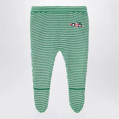 Bobo Choses Unisex Race Car Footed Leggings In Green