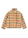 Bobo Choses Grid-pattern Fleece Jacket In Neutral