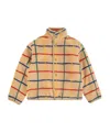 Bobo Choses Grid-pattern Fleece Jacket In Brown