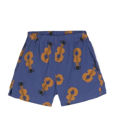 Bobo Choses Kids' Guitar-motif Cotton Shorts In Blue