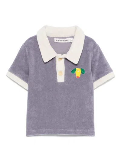 Bobo Choses Babies' Happy Dog Polo Shirt In Grey