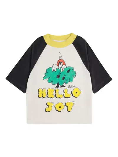 Bobo Choses Kids' Hello Joy T-shirt In White