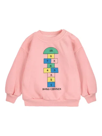 Bobo Choses Babies' Hopscotch-print Sweatshirt In Pink