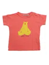 Bobo Choses Red T-shirt For Kids With Bear Print In Pink
