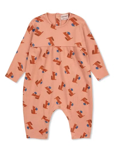 Bobo Choses Babies' Hungry Squirrel Romper In Pink