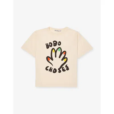 Bobo Choses Kids' Offwhite Bhigh Five Graphic-print Cotton T-shirt 2 In Neutral