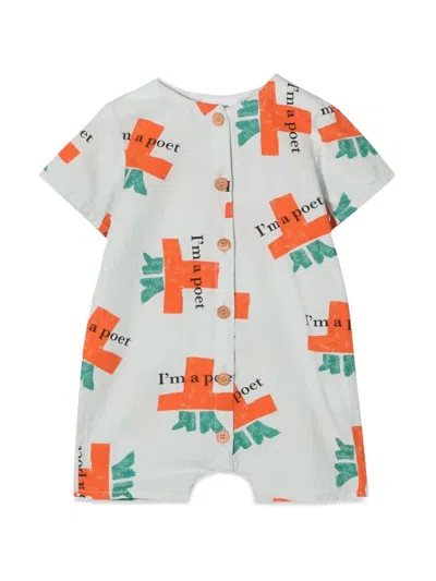 Bobo Choses Babies' Im A Poet All Over Woven Playsuit In Multicolour