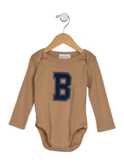 Pre-owned Bobo Choses Babies' Infant Boys Branded Pattern Printed Onesie In Brown