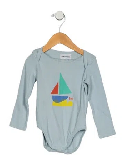 Pre-owned Bobo Choses Babies' Infant Girls Branded Pattern Printed Onesie In Blue