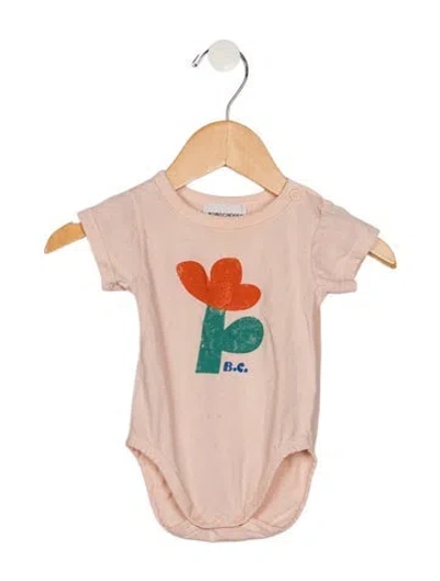 Pre-owned Bobo Choses Babies' Infant Girls Floral Graphic Print Sleeveless Onesie In Pink