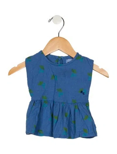 Pre-owned Bobo Choses Babies' Infant Girls Floral Print Sleeveless Top In Blue