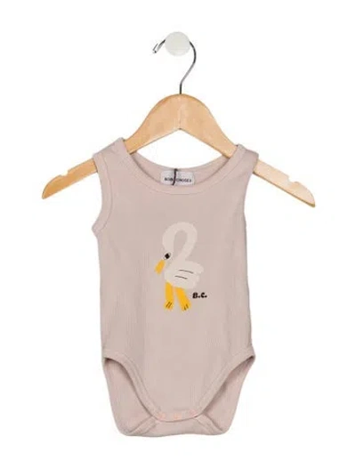 Pre-owned Bobo Choses Babies' Infant Girls Graphic Swan Print Sleeveless Onesie In Pink