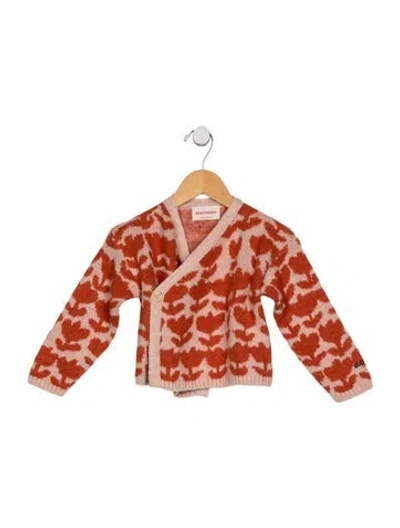Pre-owned Bobo Choses Babies' Infant Girls Knit Patterned Sweater In Red