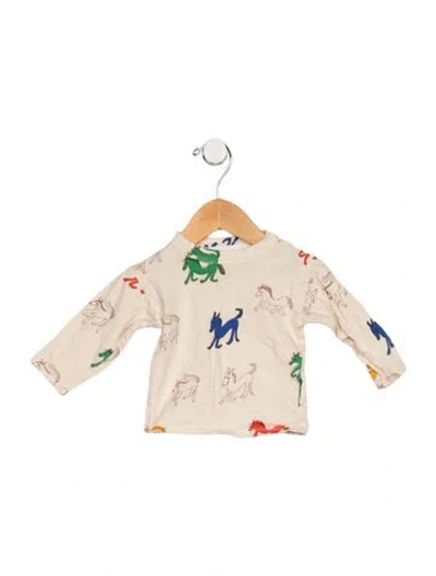 Pre-owned Bobo Choses Babies' Infant Girls Pattern Printed Top In Neutrals