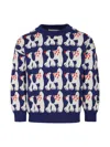 Bobo Choses Blue Sweater For Kids With Dog In Blue