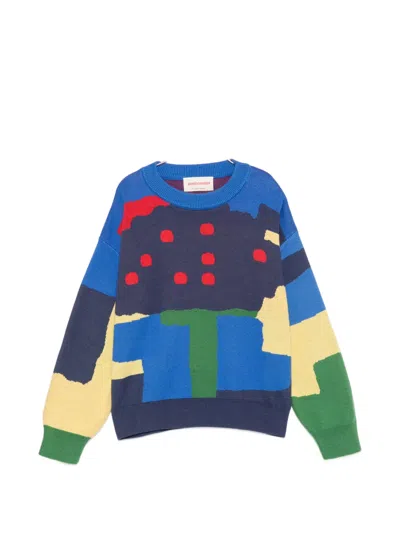 Bobo Choses Kids' Intarsia-knit Sweater In Blue