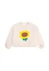 Bobo Choses Sunflower Short Sweatshirt In Ivory