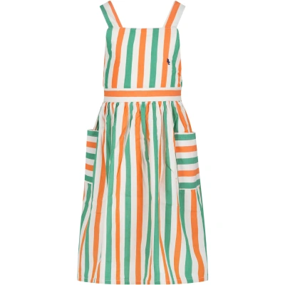 BOBO CHOSES IVORY DRESS FOR GIRL WITH LOGO