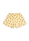 Bobo Choses Printed Cotton Shorts In Ivory