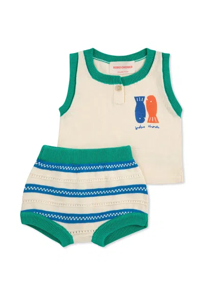 Bobo Choses Ivory Suit For Babykids With Logo