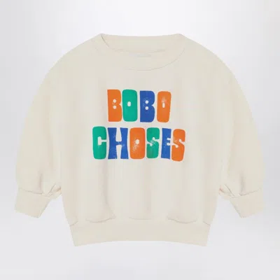 Bobo Choses Ivory Sweatshirt With Logo Print In White