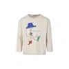 Bobo Choses Ivory T-shirt For Kids With Flat Player In Ivory