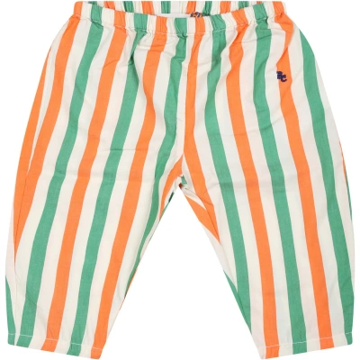 Bobo Choses Babies' Vertical Stripes 编织棉长裤 In Multicolor