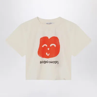 Bobo Choses Joyful Face Unisex T-shirt In White