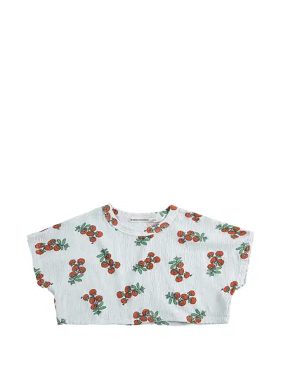 Bobo Choses Kids' Juicy Tomatoes All Over Cropped T-shirt In Blue