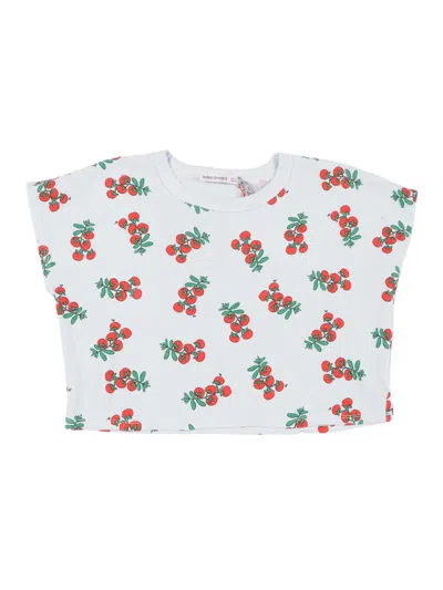 Bobo Choses Kids'  Juicy Tomatoes All Over Cropped T-shirt In White