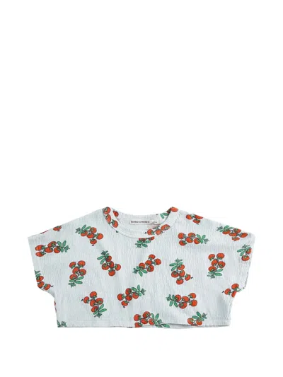 Bobo Choses Kids' Juicy Tomatoes Seersucker T-shirt In Blue