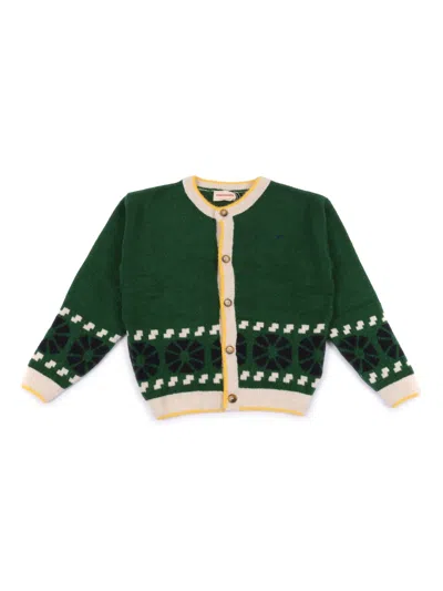Bobo Choses Kaleidoscope Jacquard Cardigan In Green