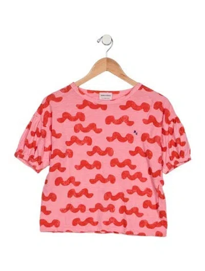 Pre-owned Bobo Choses Kid's Girls' Puff Sleeve T-shirt In Pink
