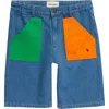 Bobo Choses Denim Bermuda Shorts In Prussian Blue
