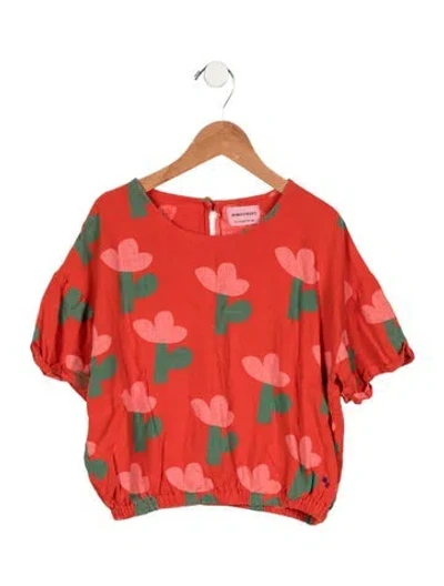 Pre-owned Bobo Choses Kids Girls' Patterned Top In Red