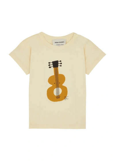 Bobo Choses Kids Guitar Printed Cotton T-shirt In Yellow