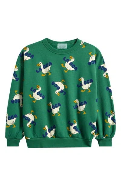 Bobo Choses Kids' La Oca Graphic Crewneck Sweatshirt In Green