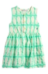 Bobo Choses Kids' Lucky Fish Print Sleeveless Organic Cotton Dress In Green