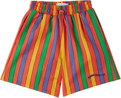 Bobo Choses Kids Multicolor Stripes Swim Board Shorts In Red